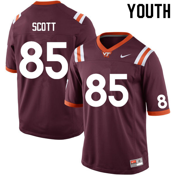 Youth #85 CJ Scott Virginia Tech Hokies College Football Jerseys Sale-Maroon